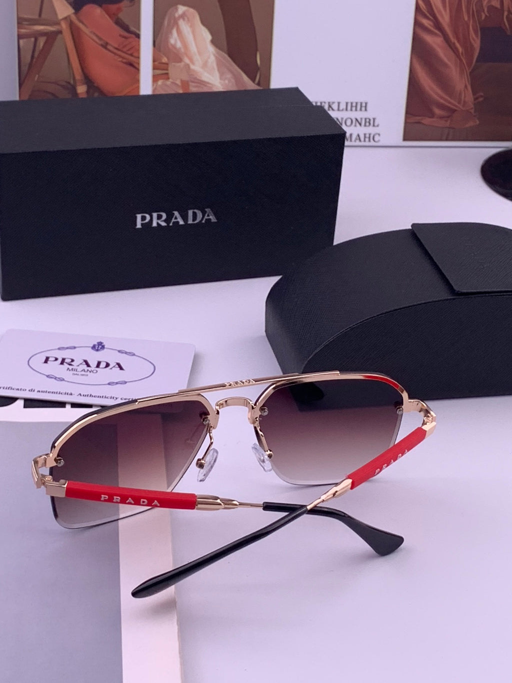 Prada Fashion Black Lens Sunglasses for Men - 415699 - detail image 7