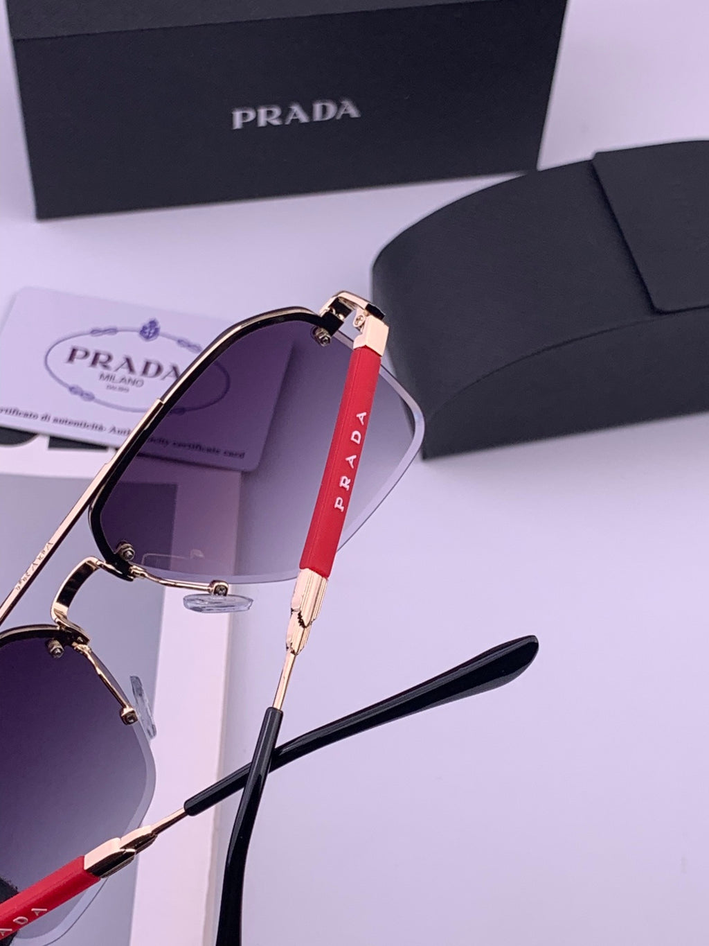 Prada Fashion Purple Lens Sunglasses for Men - 415698 - detail image 4