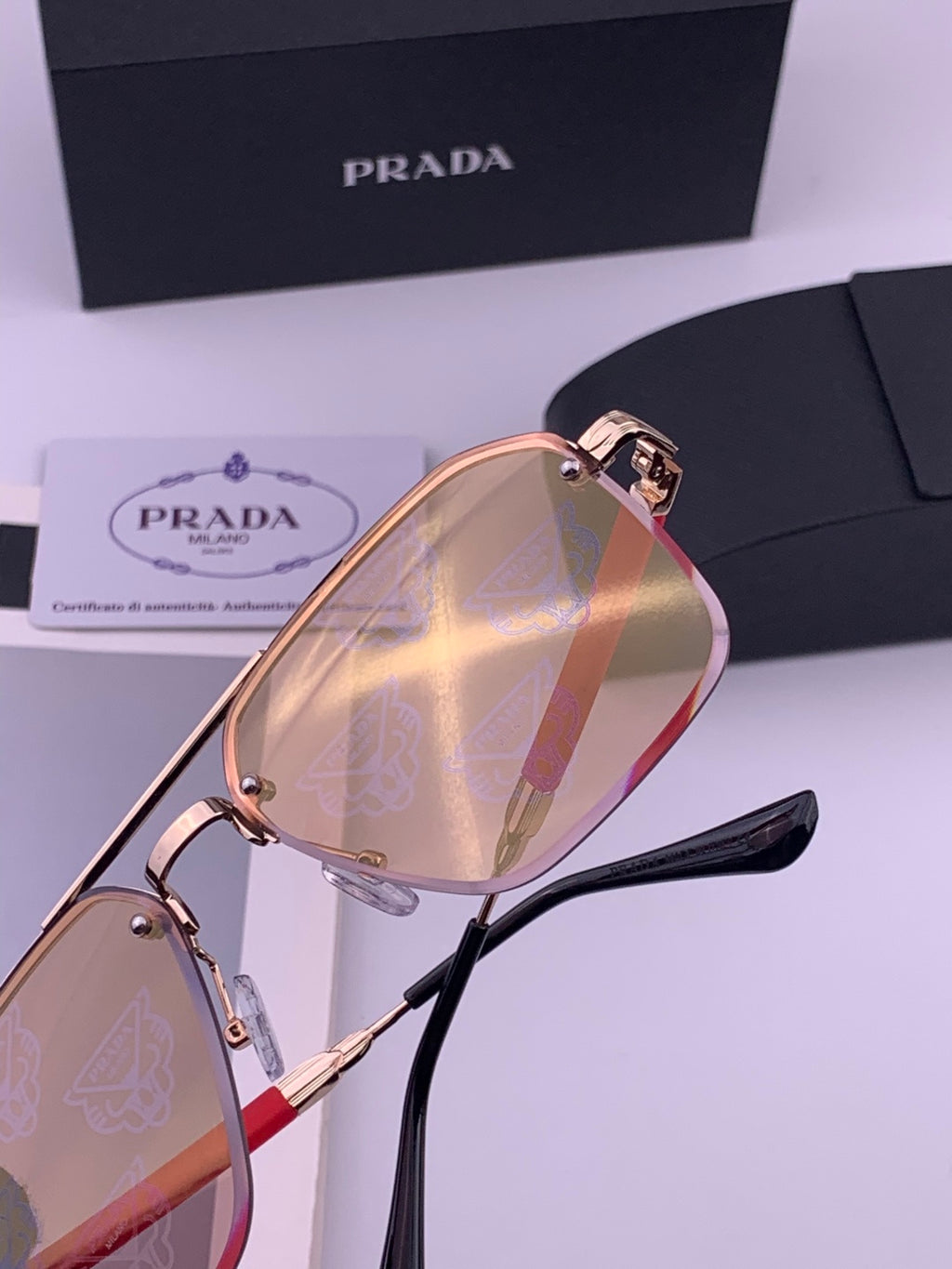 Prada Fashion Red Lens Sunglasses for Men - 415697 - detail image 5