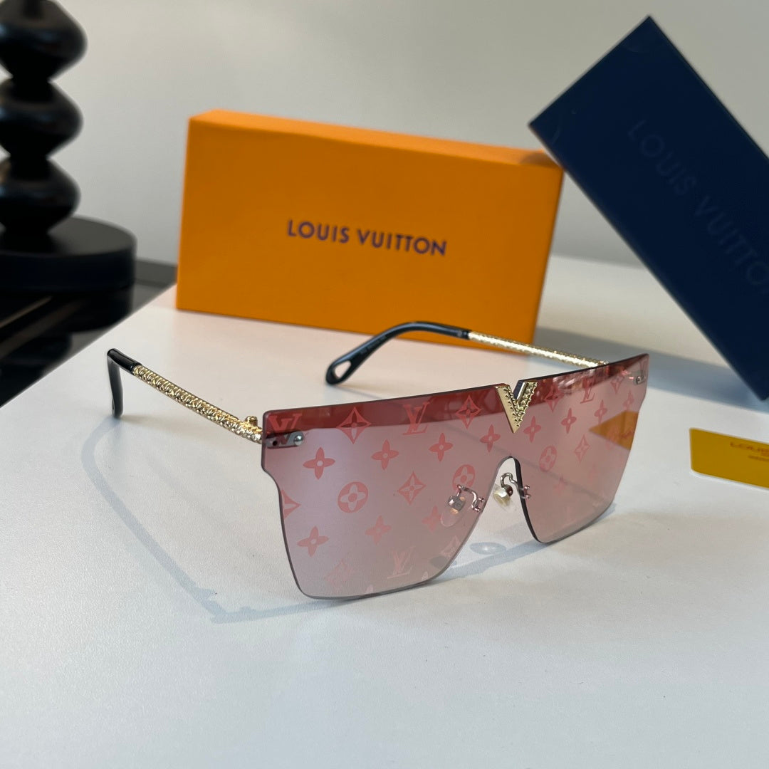 Louis Vuitton Metal Aviator Red Lens Sunglasses for Men & Women - 371424