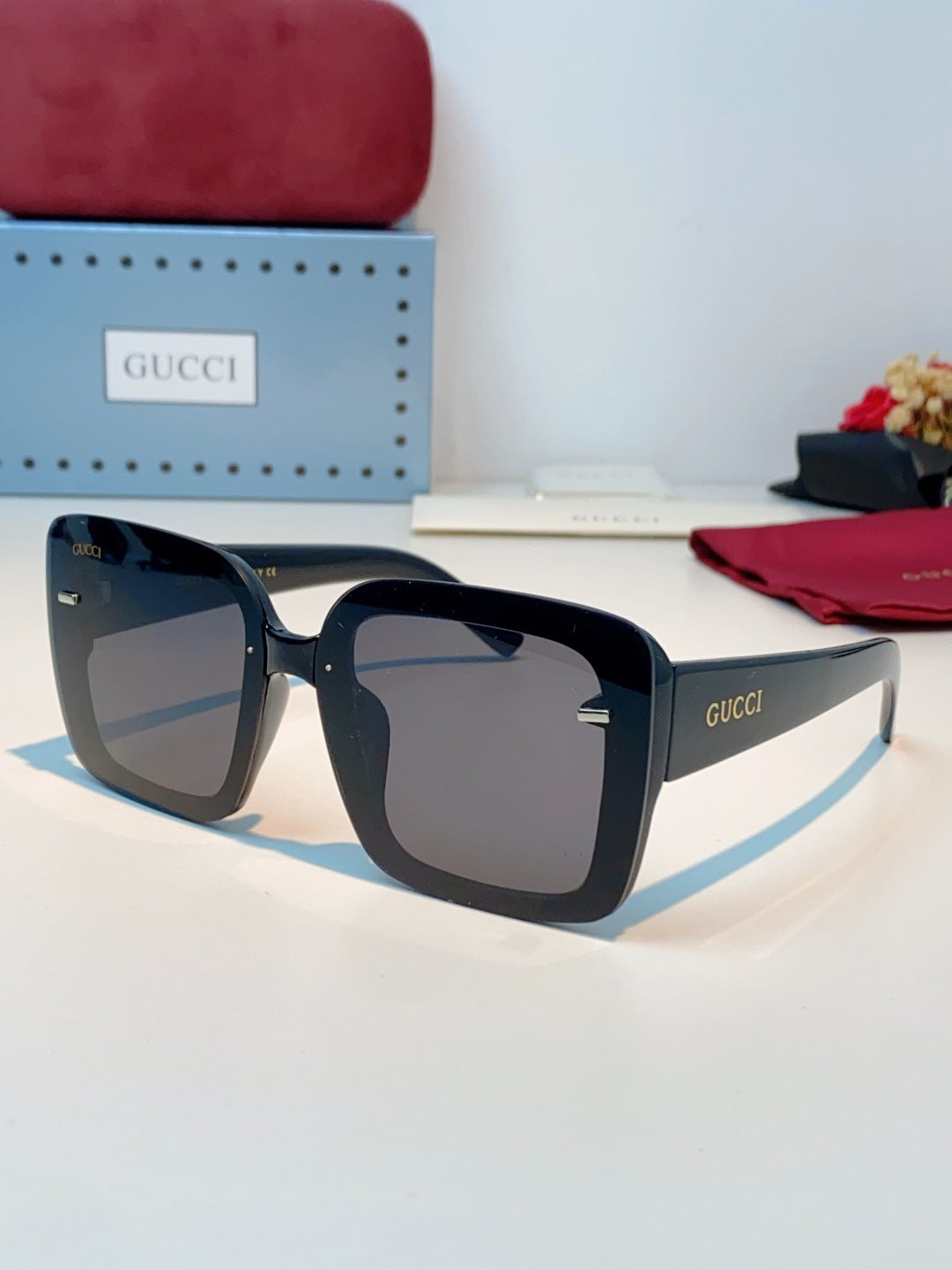 Gucci Square Blue Lens Sunglasses for Men & Women - 464964