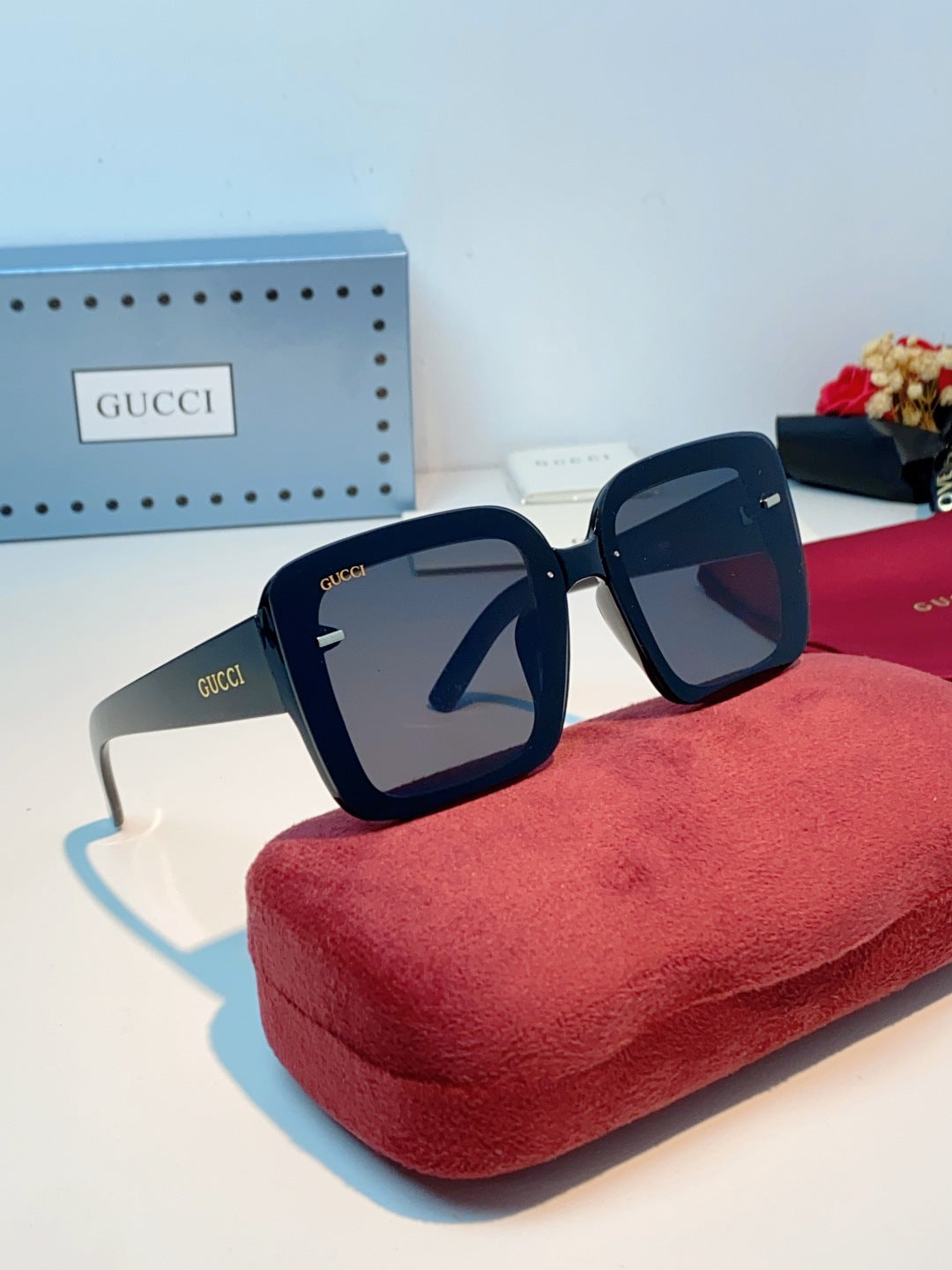 Gucci Square Blue Lens Sunglasses for Men & Women - 464964 - detail image 11
