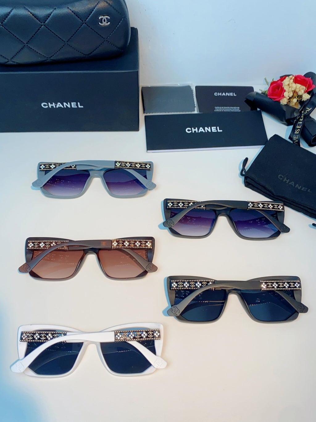 Chanel Cat-Eye Blue Lens Sunglasses for Women - detail image 11