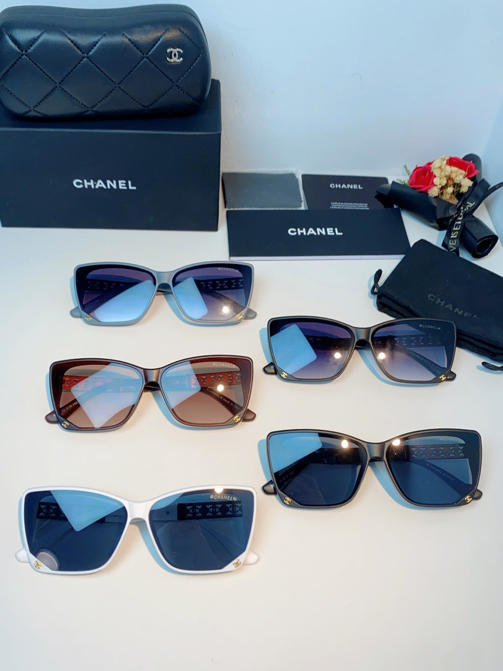 Chanel Cat-Eye Gray Lens Sunglasses for Women - detail image 13