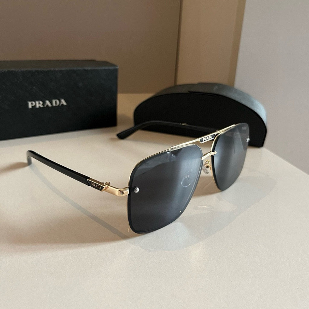 Prada Polarized Fashion Silver Lens Sunglasses for Men - 487102