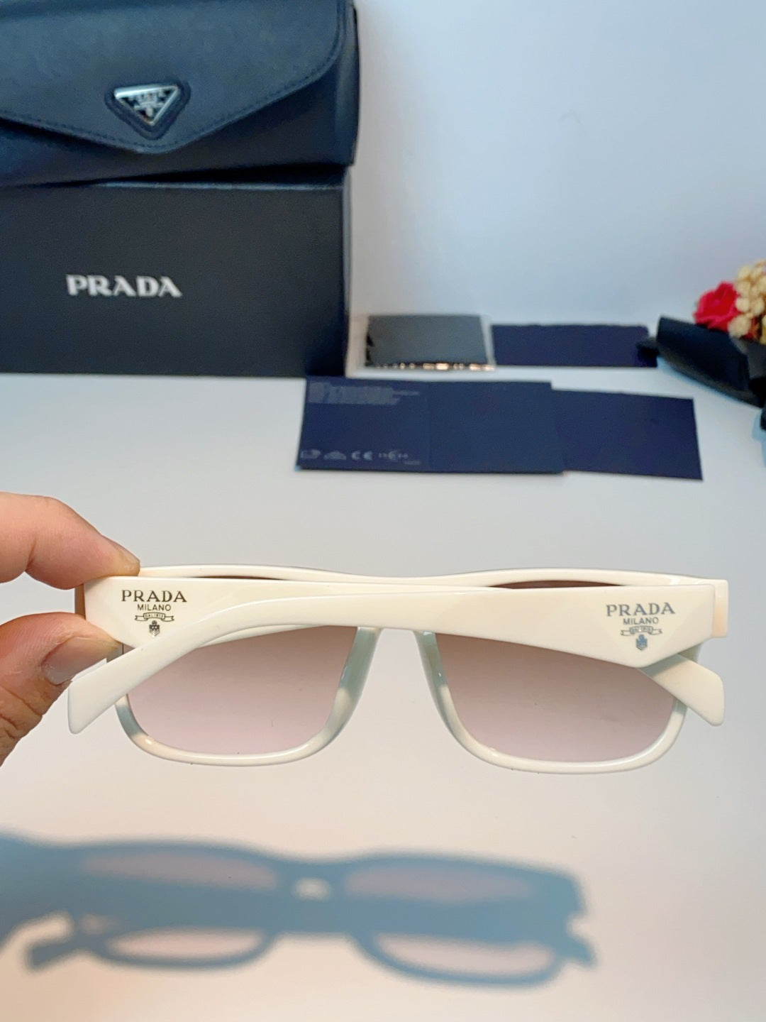 Prada Polarized Square Brown Lens Sunglasses for Men & Women - 487168 - detail image 5