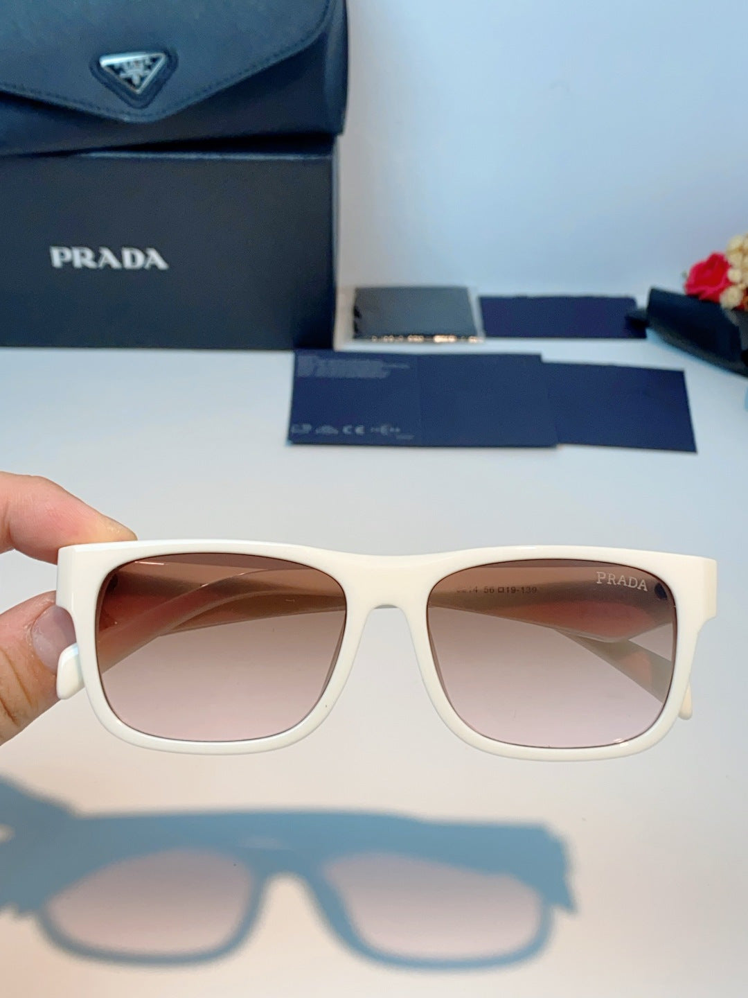 Prada Polarized Square Brown Lens Sunglasses for Men & Women - 487168 - detail image 4