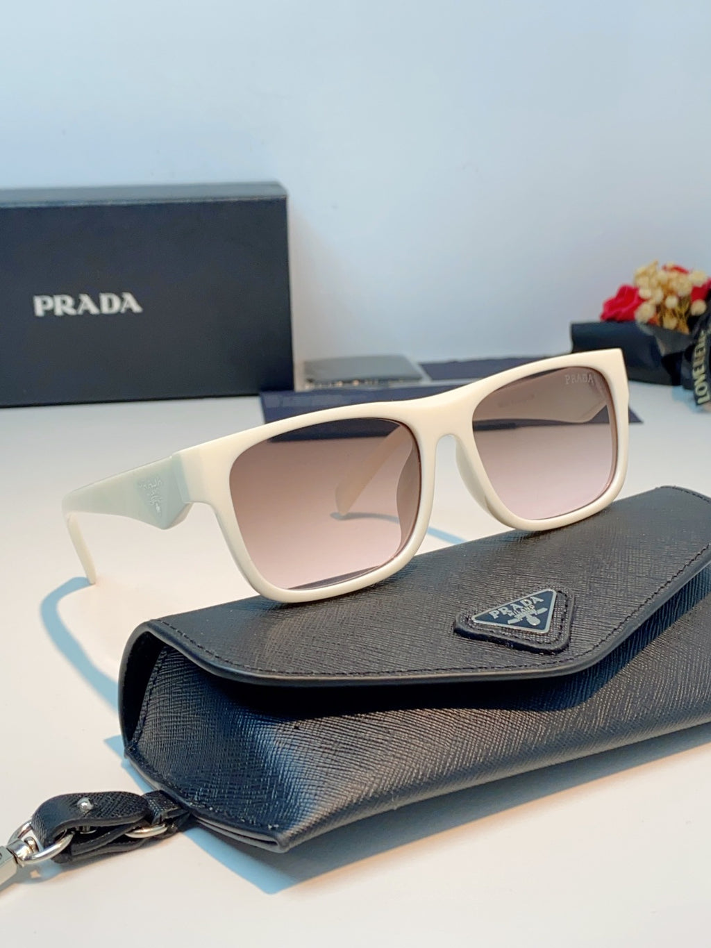 Prada Polarized Square Brown Lens Sunglasses for Men & Women - 487168 - detail image 10