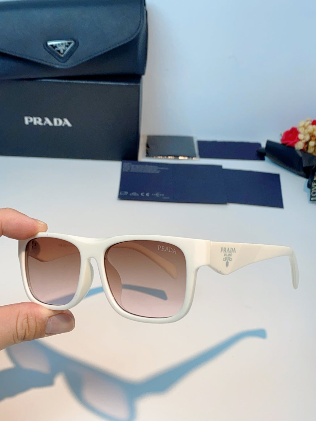 Prada Polarized Square Brown Lens Sunglasses for Men & Women - 487168 - detail image 6