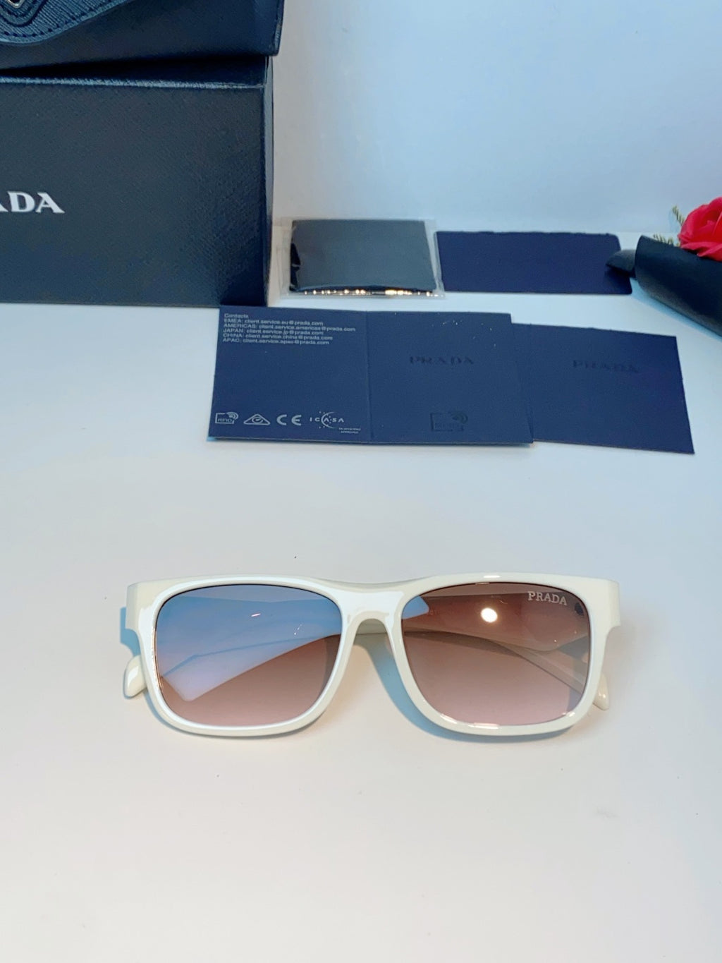 Prada Polarized Square Brown Lens Sunglasses for Men & Women - 487168 - detail image 9