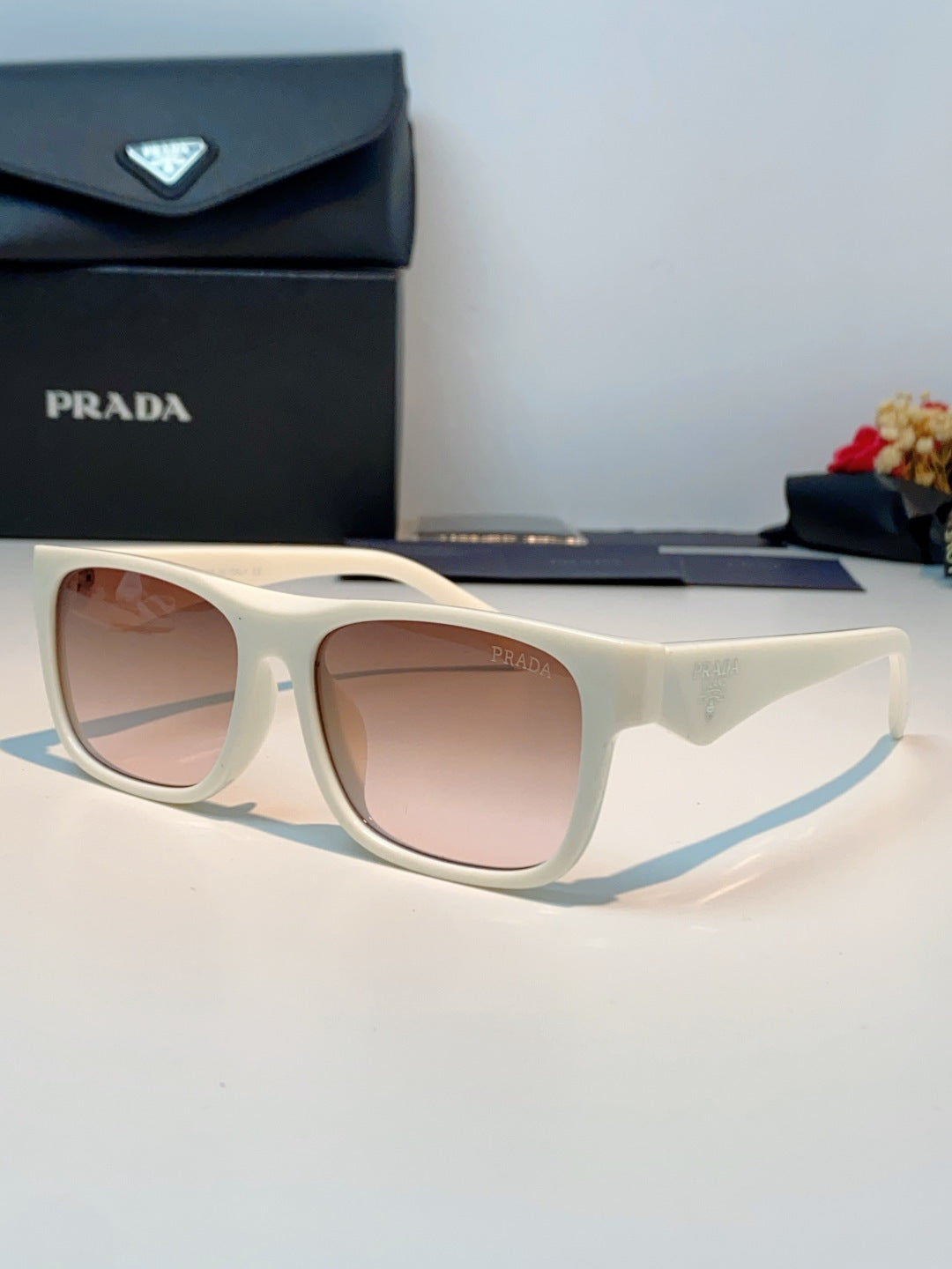 Prada Polarized Square Brown Lens Sunglasses for Men & Women - 487168