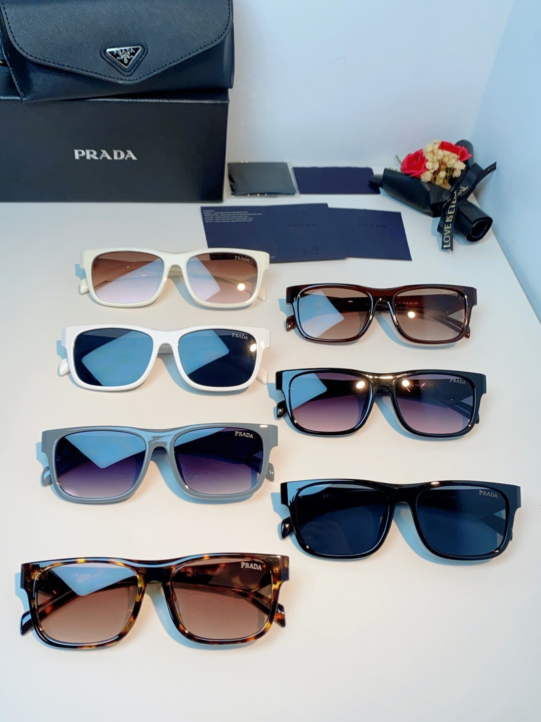 Prada Polarized Square Black Lens Sunglasses for Men & Women - detail image 12