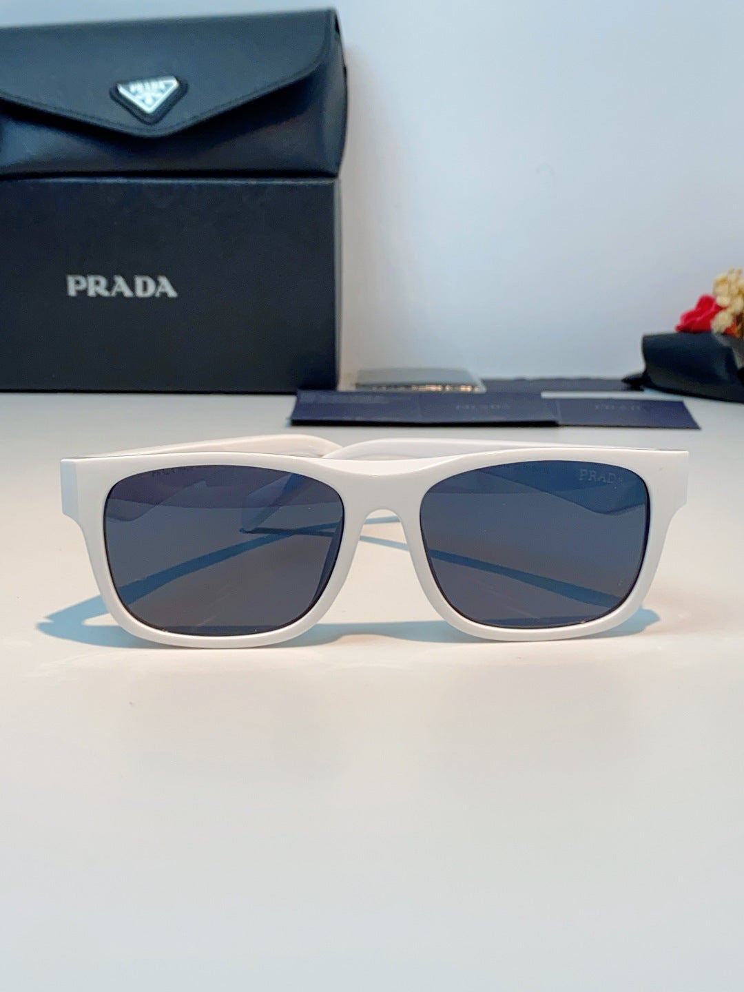 Prada Polarized Square Black Lens Sunglasses for Men & Women - detail image 2