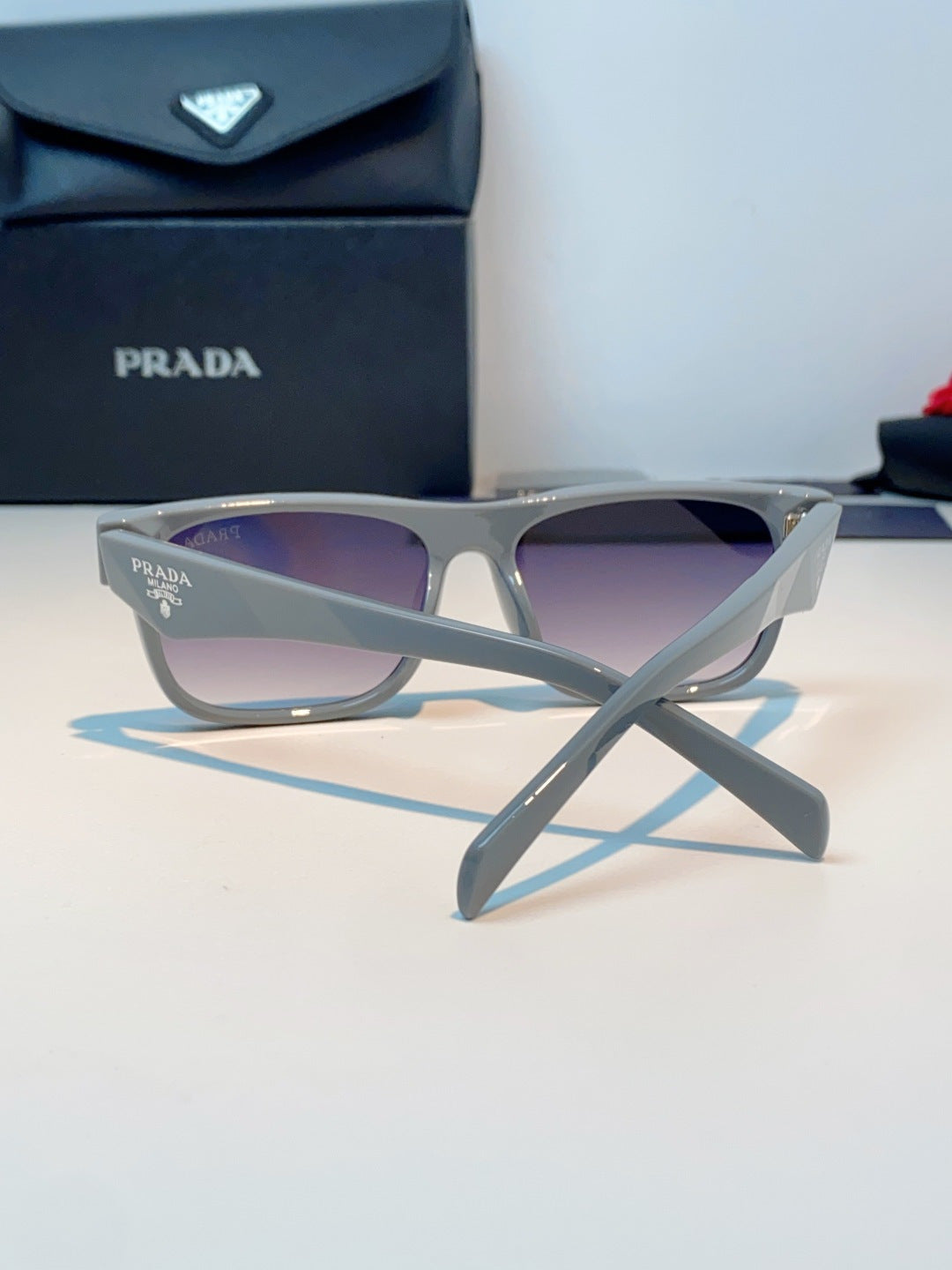 Prada Polarized Square Blue Lens Sunglasses for Men & Women - 487170 - detail image 3
