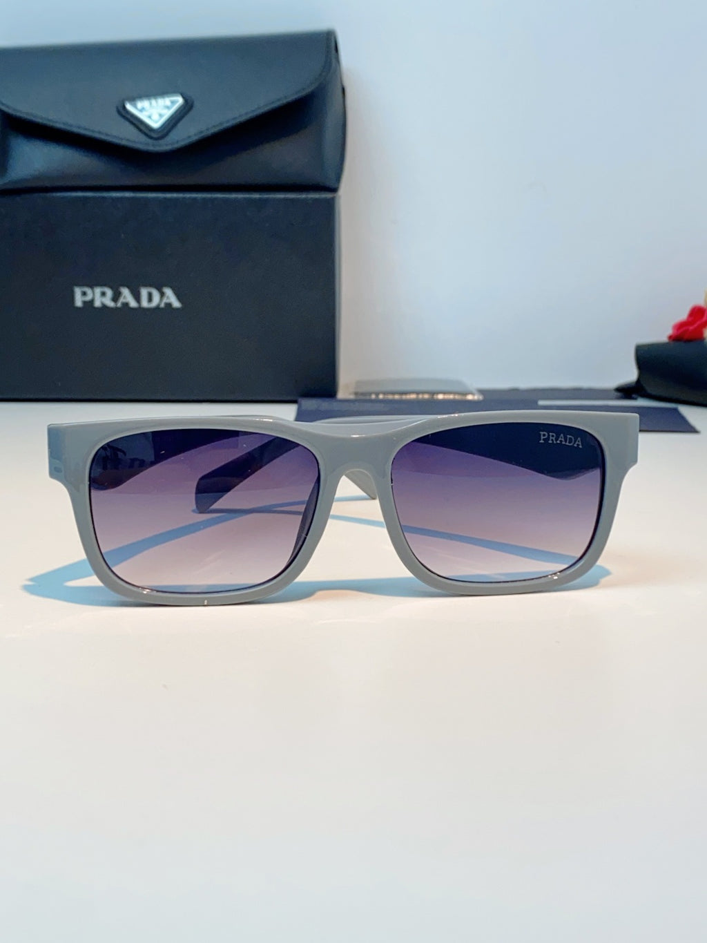 Prada Polarized Square Blue Lens Sunglasses for Men & Women - 487170 - detail image 2