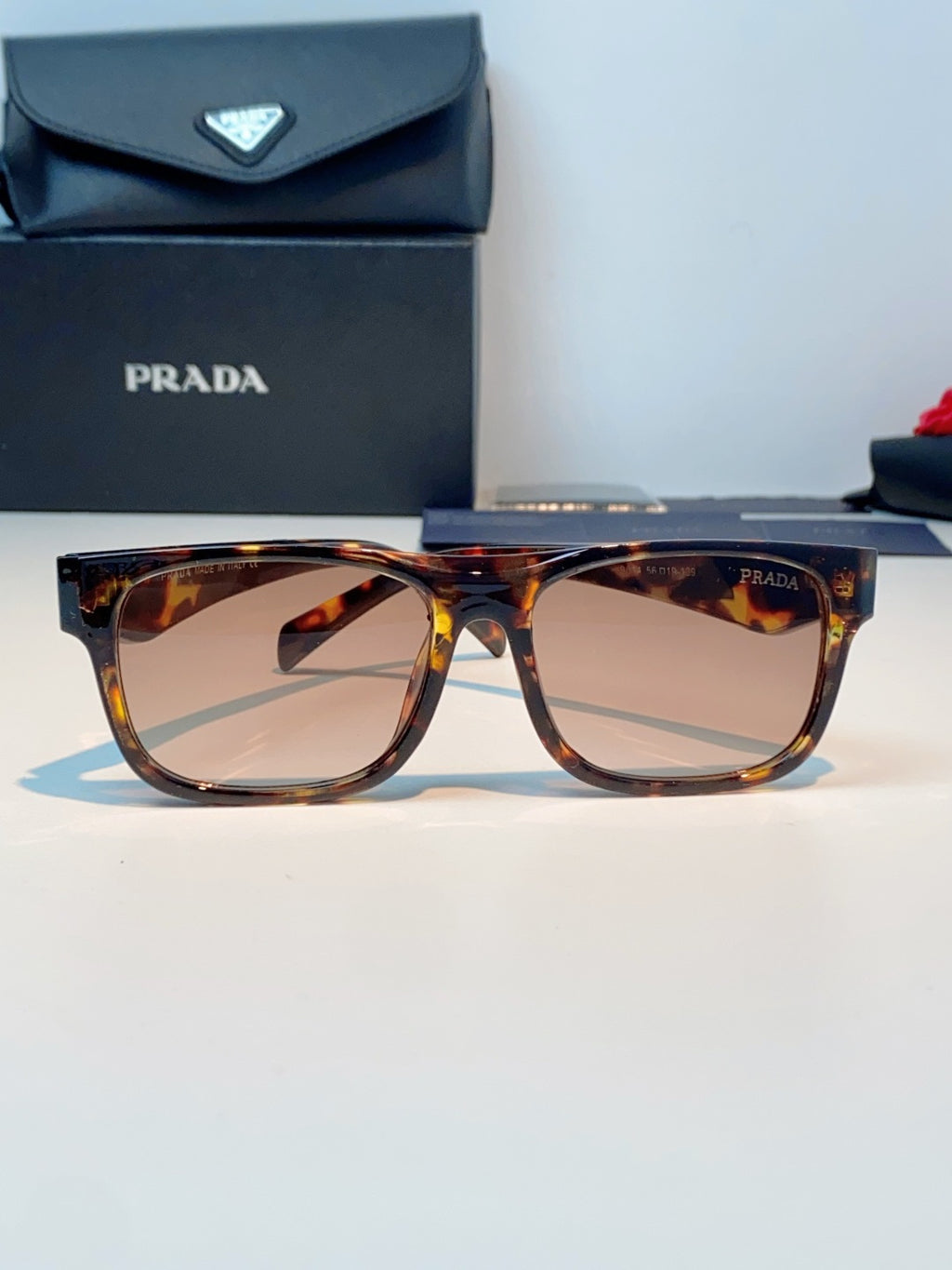 Prada Polarized Square Brown Lens Sunglasses for Men & Women - detail image 2