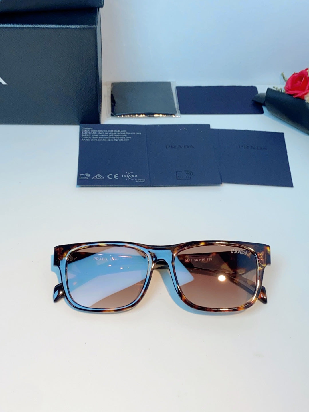 Prada Polarized Square Brown Lens Sunglasses for Men & Women - detail image 9