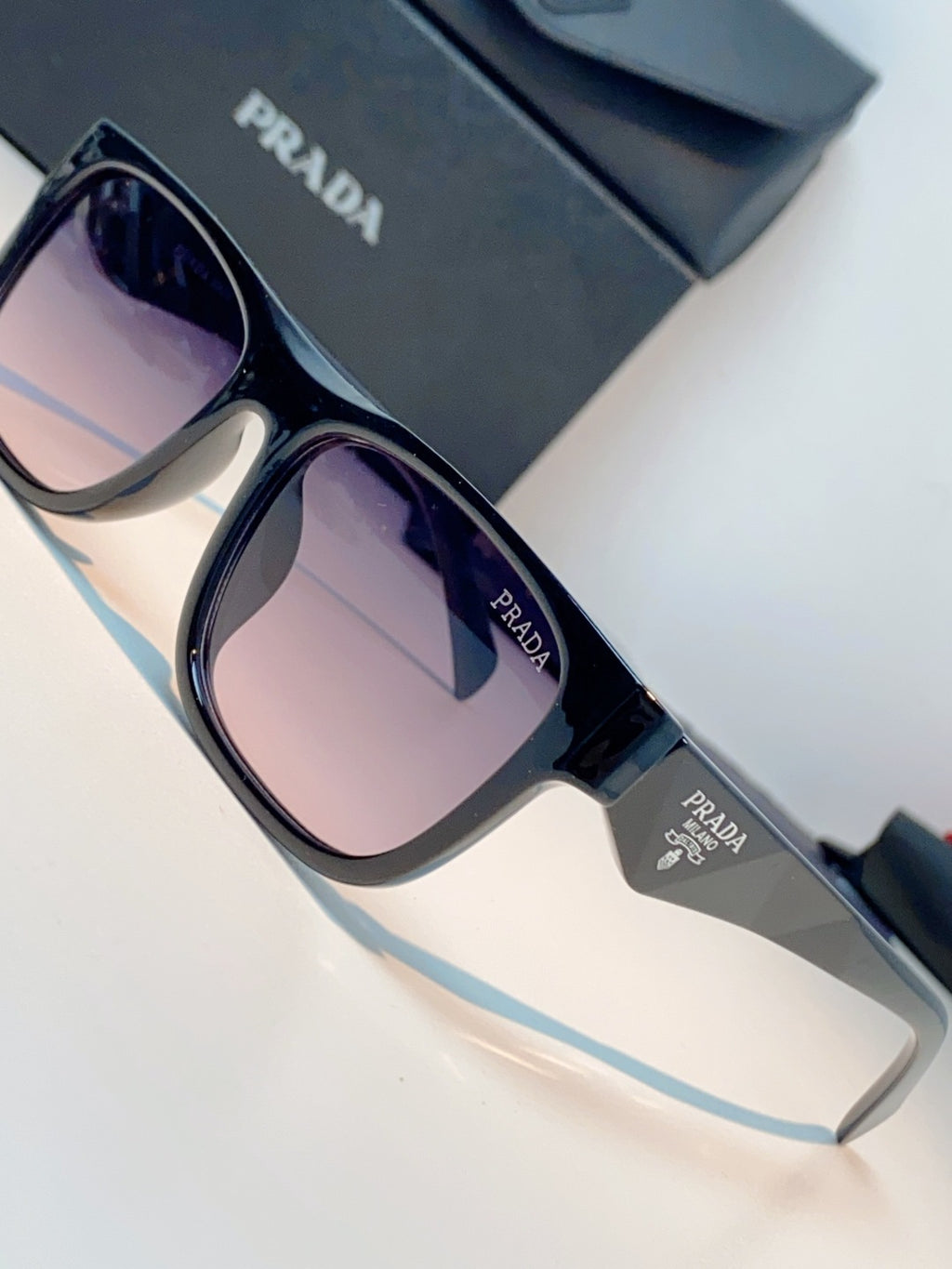 Prada Polarized Square Gray Lens Sunglasses for Men & Women - detail image 7