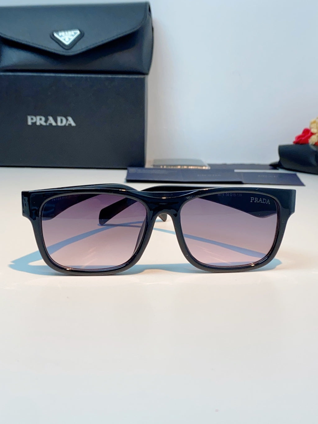 Prada Polarized Square Gray Lens Sunglasses for Men & Women - detail image 2