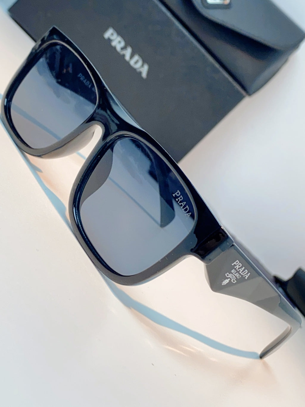 Prada Polarized Square Blue Lens Sunglasses for Men & Women - detail image 7