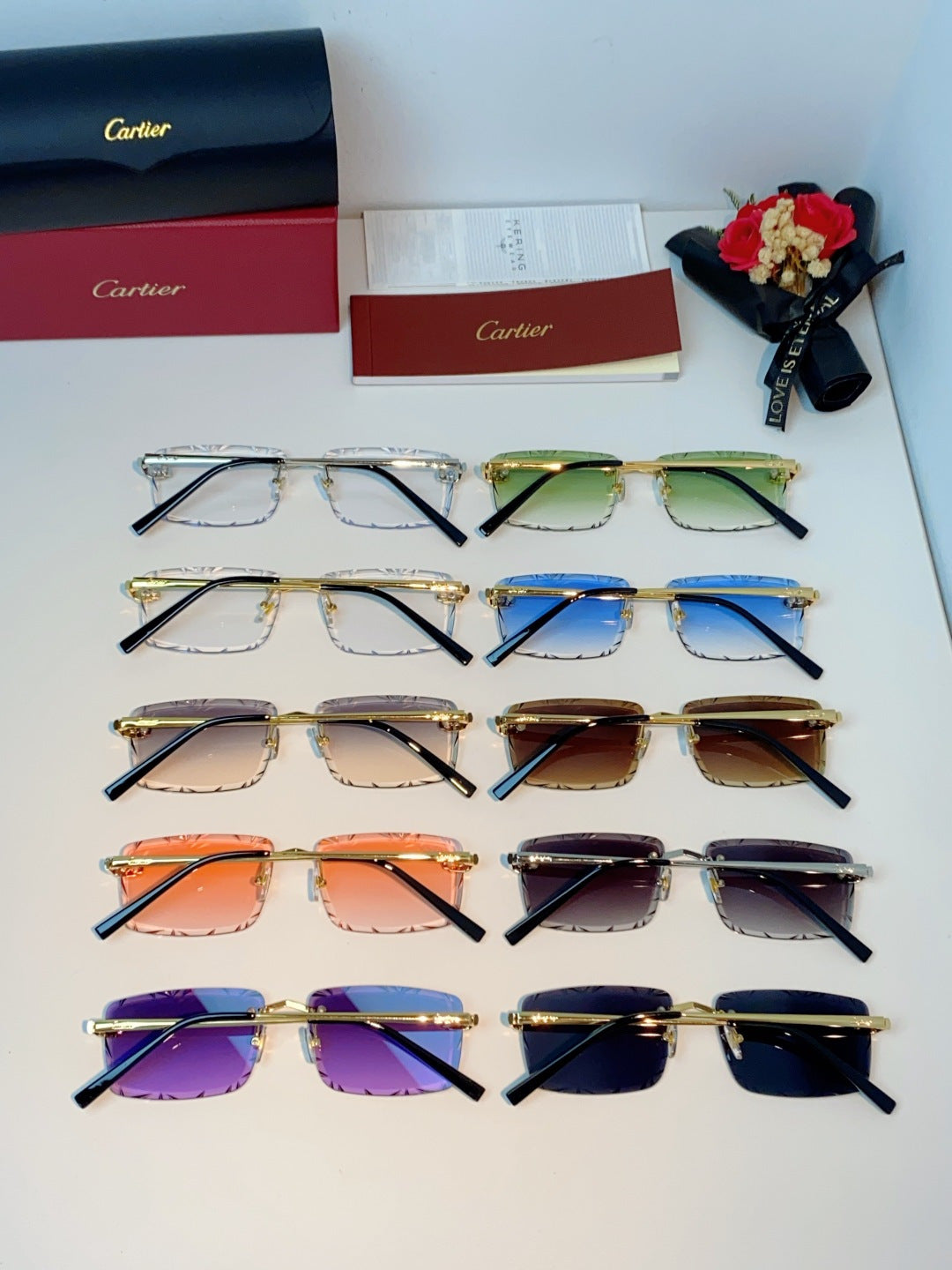Cartier Lightweight Rimless Silver Lens Sunglasses for Men & Women - 487358 - detail image 11
