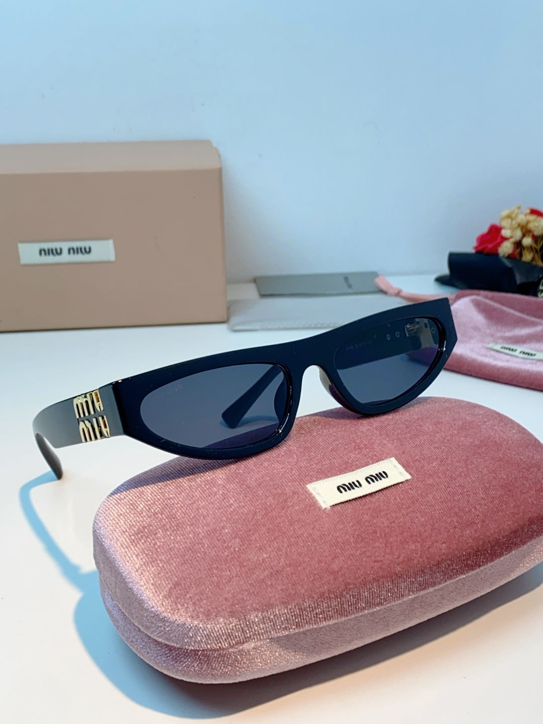 Miu Miu Cat-Eye Black Lens Sunglasses for Men & Women - 487665 - detail image 10