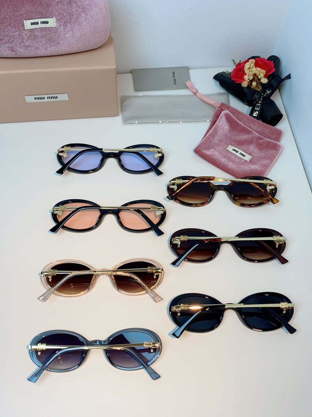 Miu Miu Metal Round Gray Lens Sunglasses for Men & Women - detail image 11