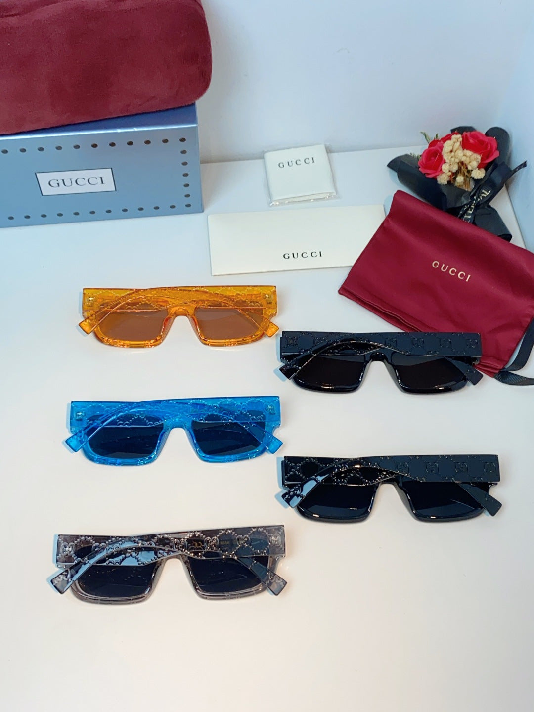 Gucci Square Blue Lens Sunglasses for Men & Women - detail image 11