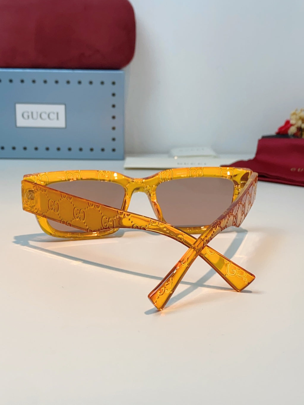 Gucci Square Orange Lens Sunglasses for Men & Women - detail image 3