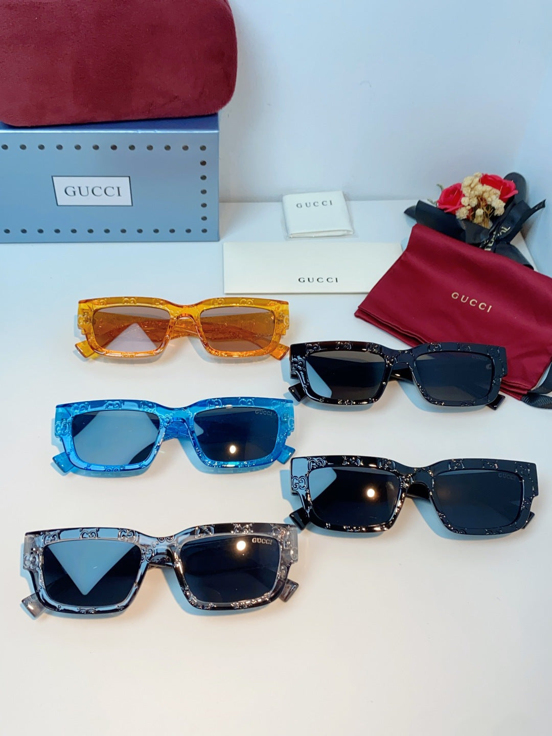 Gucci Square Black Lens Sunglasses for Men & Women - 493284 - detail image 12