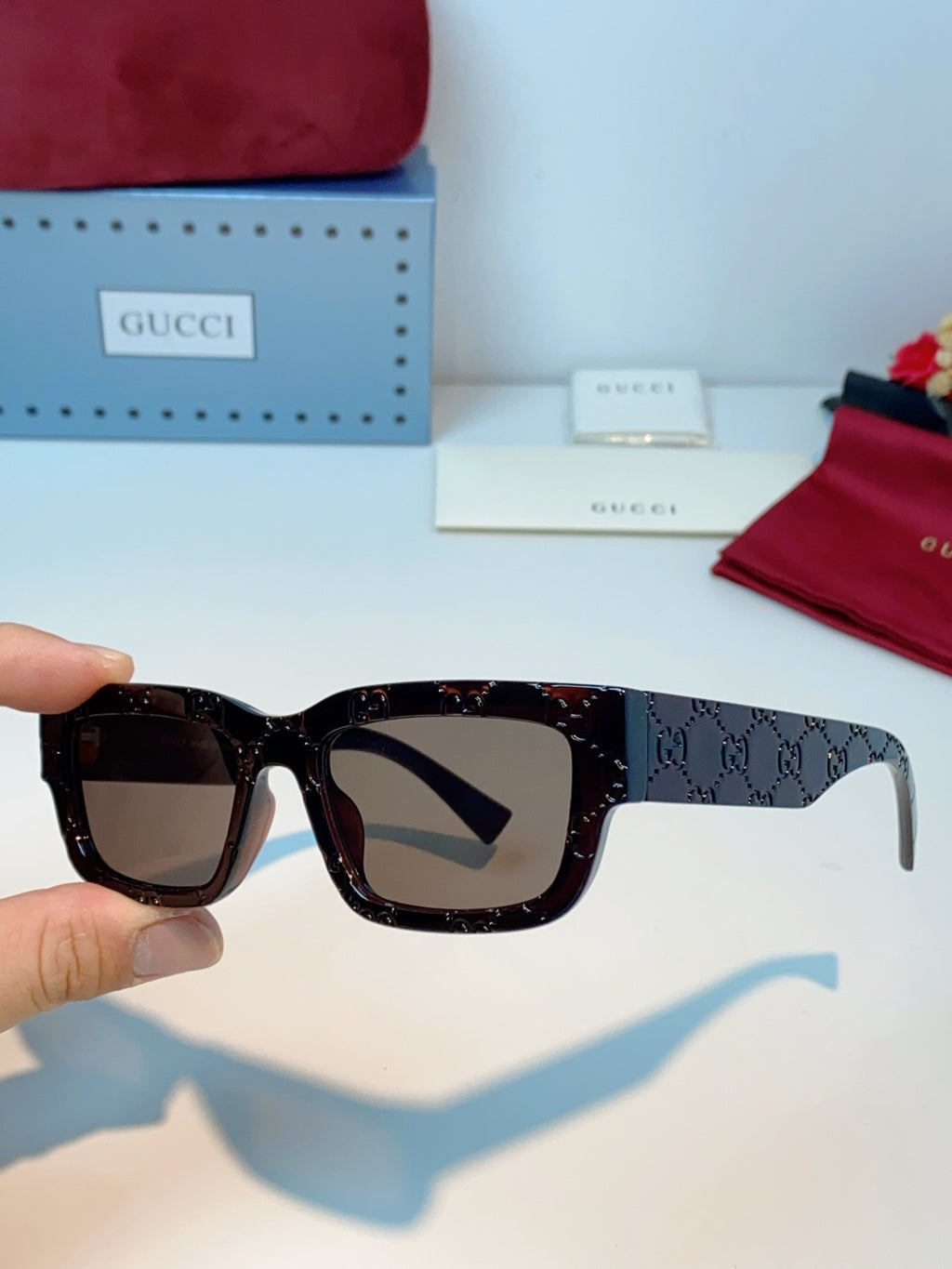 Gucci Square Black Lens Sunglasses for Men & Women - 493284 - detail image 6
