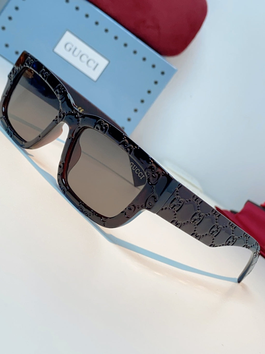 Gucci Square Black Lens Sunglasses for Men & Women - 493284 - detail image 7