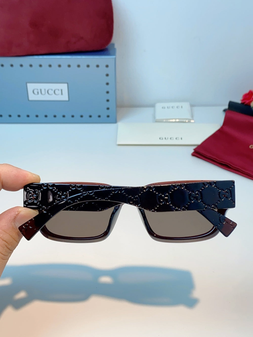 Gucci Square Black Lens Sunglasses for Men & Women - 493284 - detail image 5