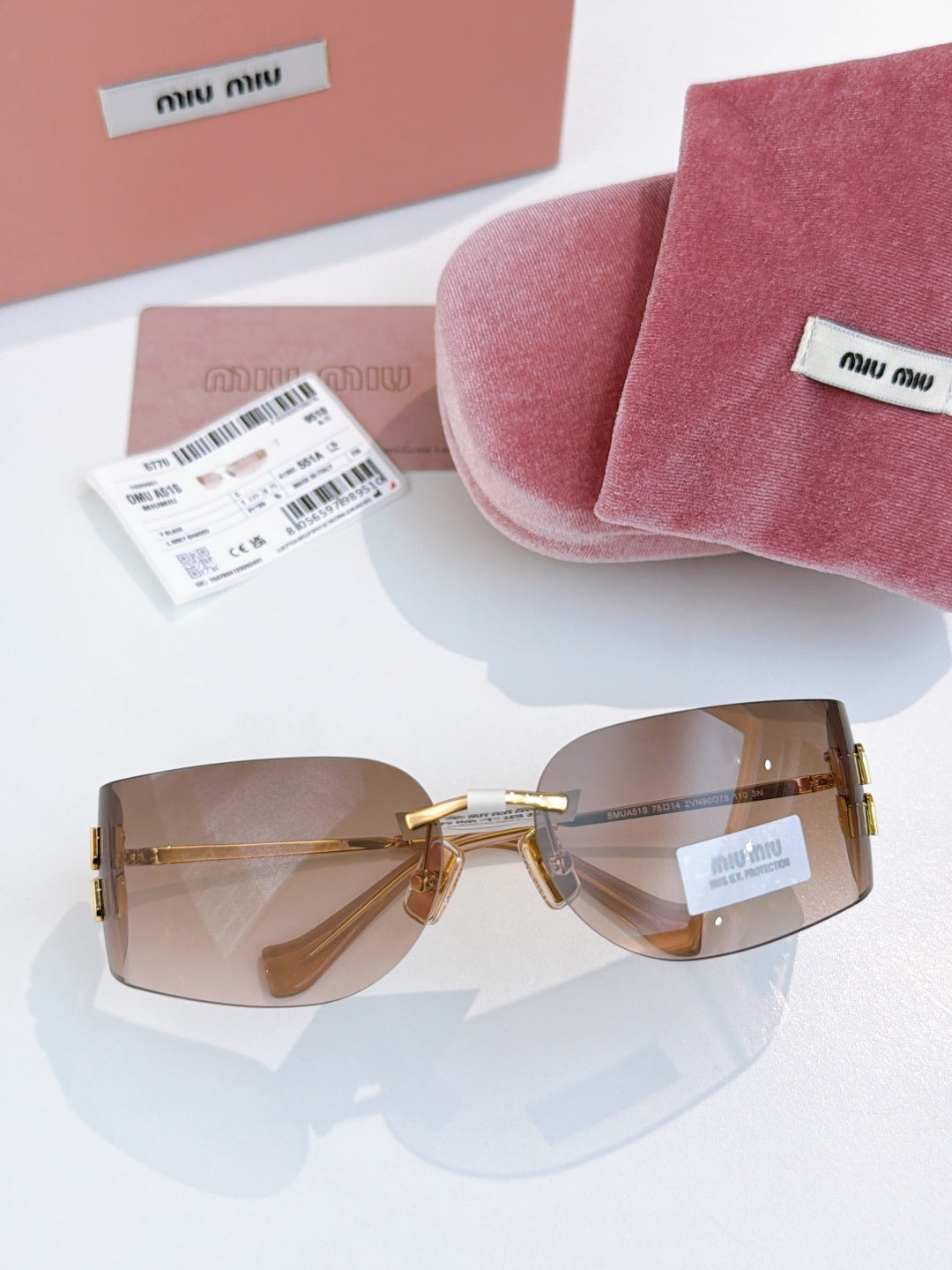 Miu Miu SMUA51S Fashion Blue Lens Sunglasses for Men & Women - detail image 3