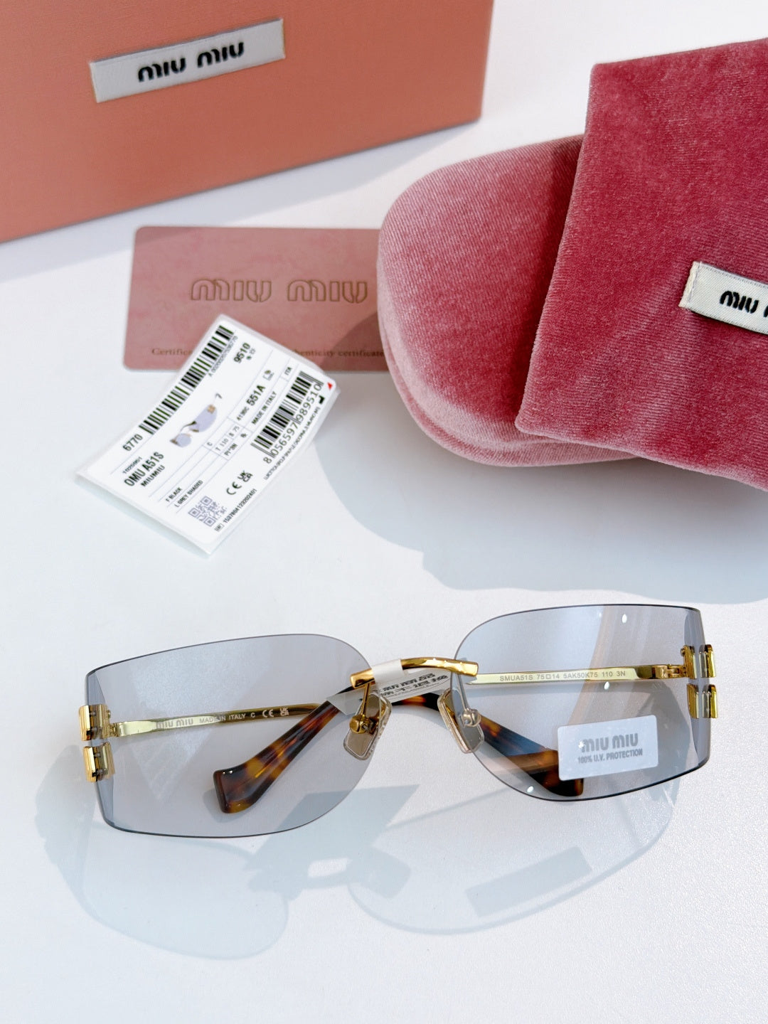 Miu Miu SMUA51S Fashion Blue Lens Sunglasses for Men & Women - detail image 6