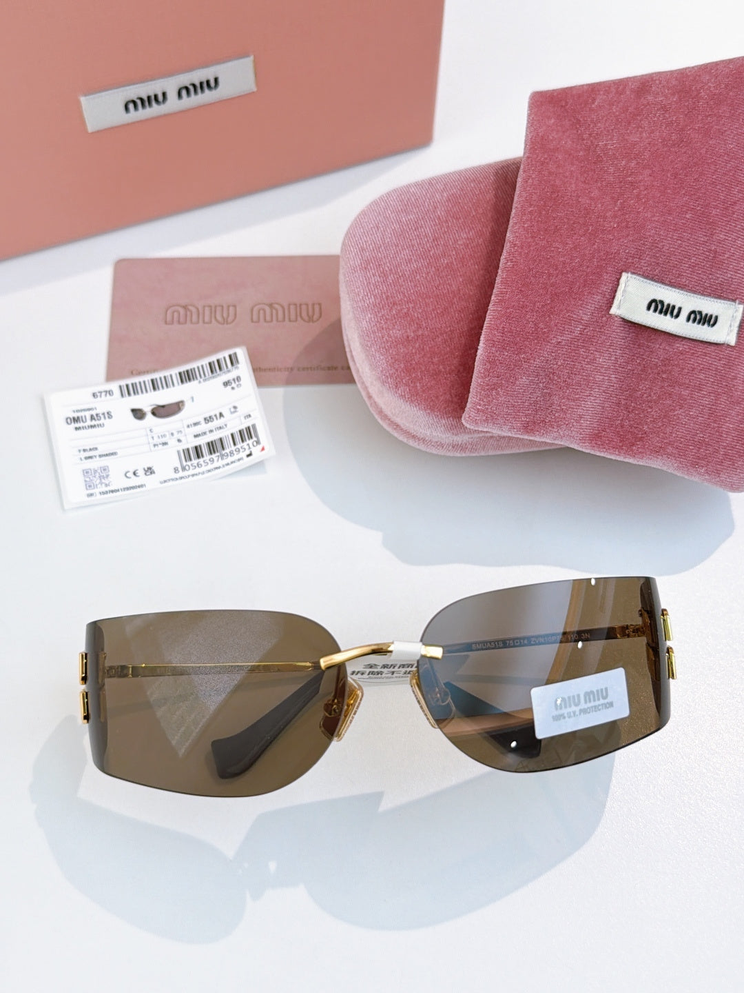Miu Miu SMUA51S Fashion Blue Lens Sunglasses for Men & Women - detail image 2