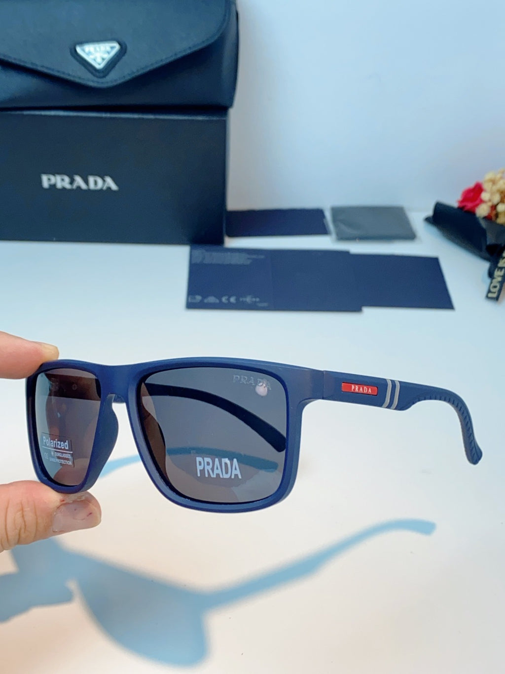 Prada Polarized Fashion Blue Lens Sunglasses for Men - 358446 - detail image 6