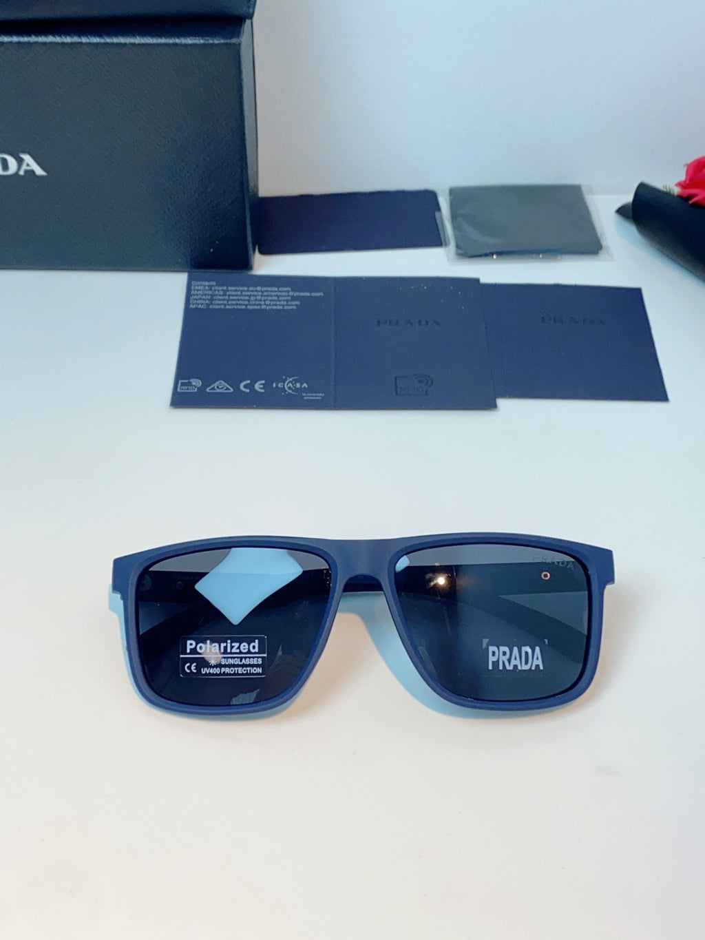 Prada Polarized Fashion Blue Lens Sunglasses for Men - 358446 - detail image 9