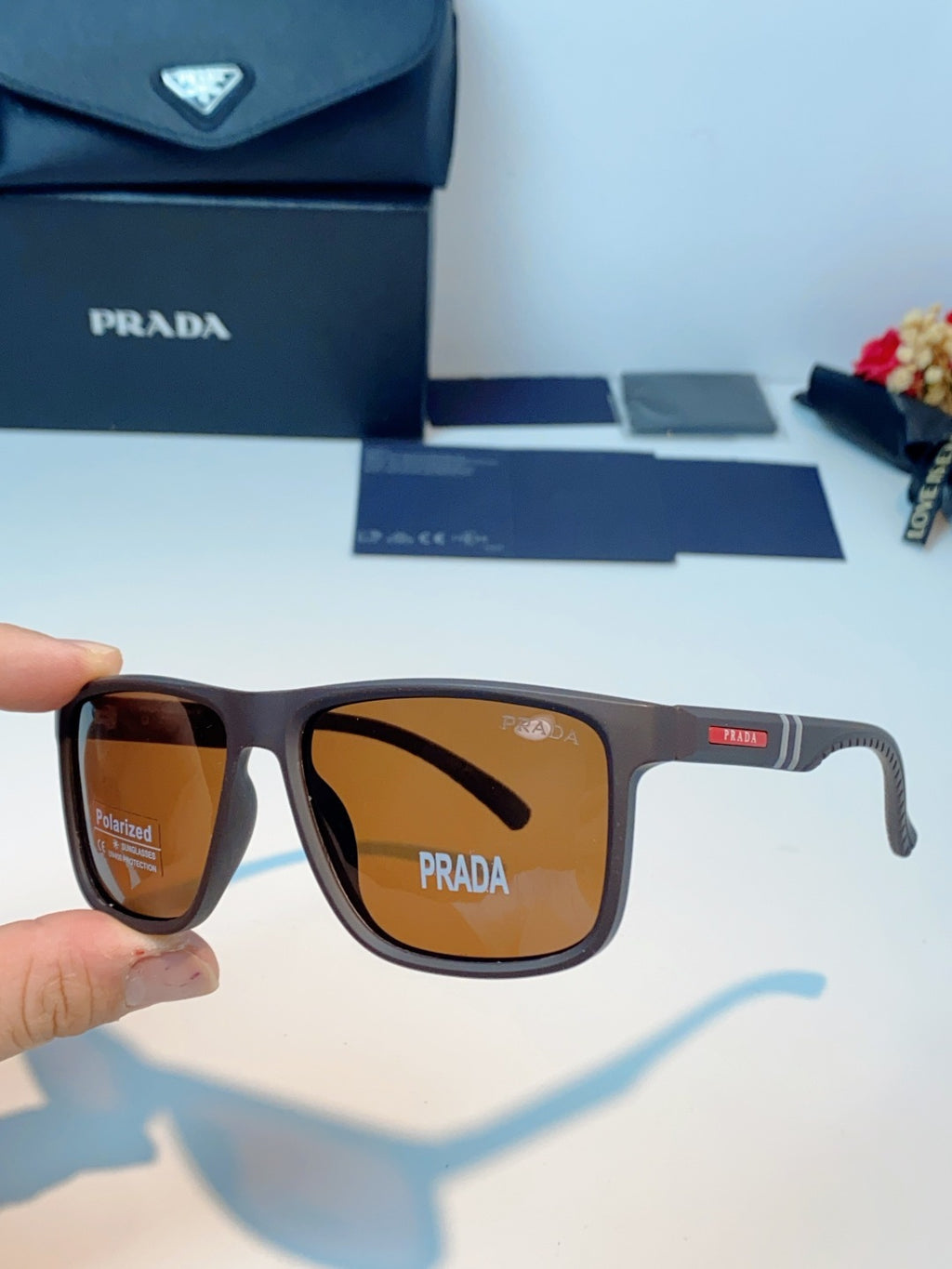 Prada Polarized Fashion Brown Lens Sunglasses for Men - 358450 - detail image 6