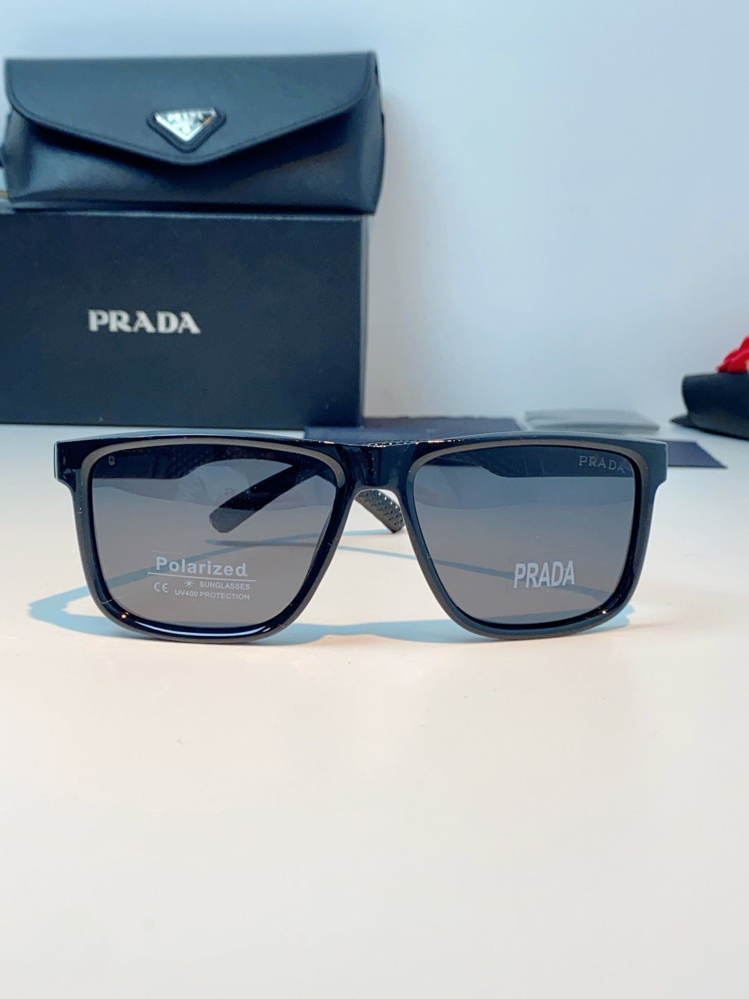 Prada Polarized Fashion Blue Lens Sunglasses for Men - detail image 2