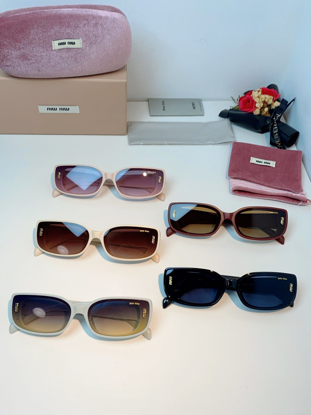 Miu Miu Square Black Lens Sunglasses for Men & Women - 487551 - detail image 12