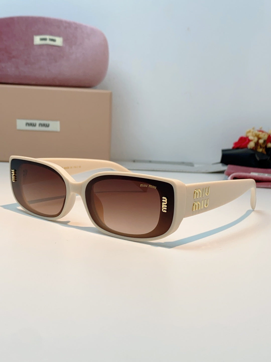 Miu Miu Square Brown Lens Sunglasses for Men & Women