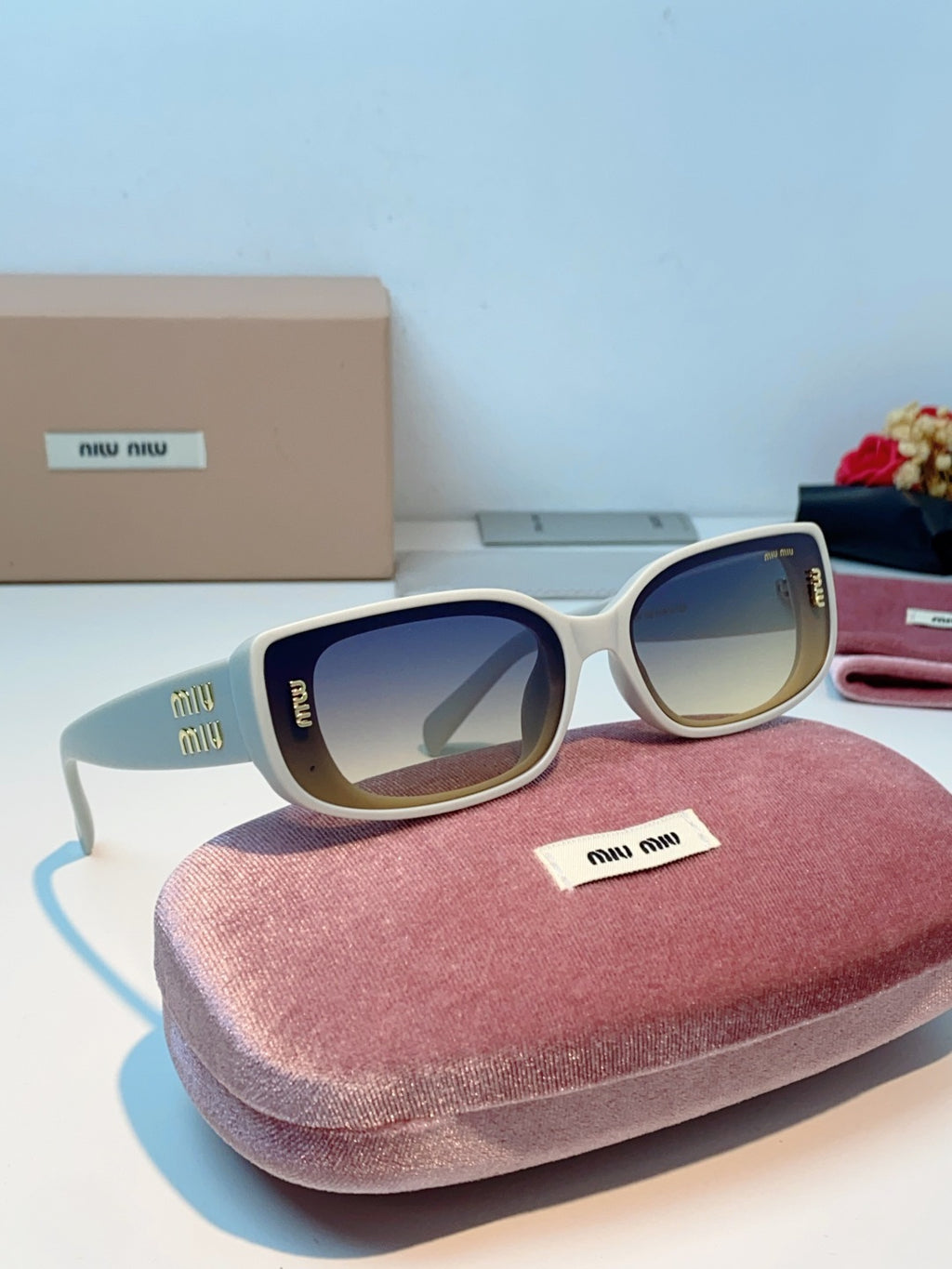 Miu Miu Square Black Lens Sunglasses for Men & Women - 487551 - detail image 10