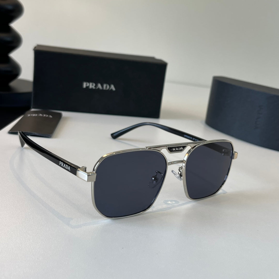 Prada Polarized Fashion Silver Lens Sunglasses for Men - 449302