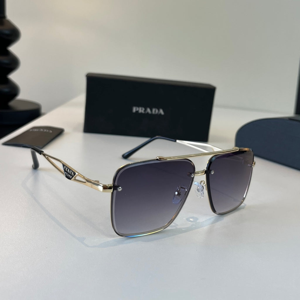 Prada Polarized Fashion Silver Lens Sunglasses for Men - 432038