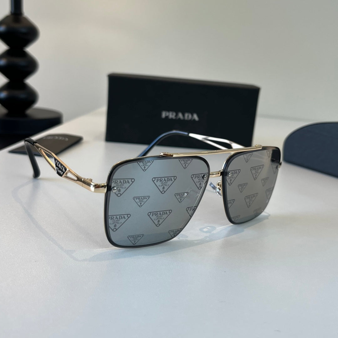 Prada Polarized Fashion Silver Lens Sunglasses for Men - 465585