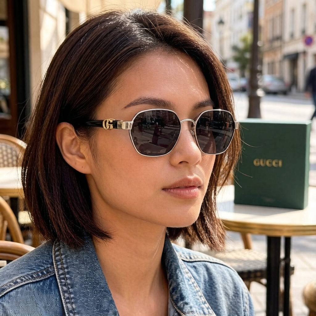 Gucci Oversized Purple Lens Sunglasses for Men & Women - detail image 12