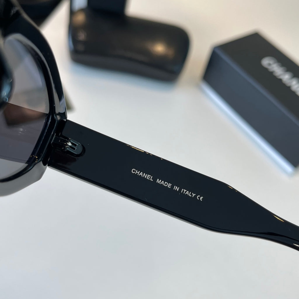 Chanel Oversized Black Lens Sunglasses for Men & Women - 415295 - detail image 9