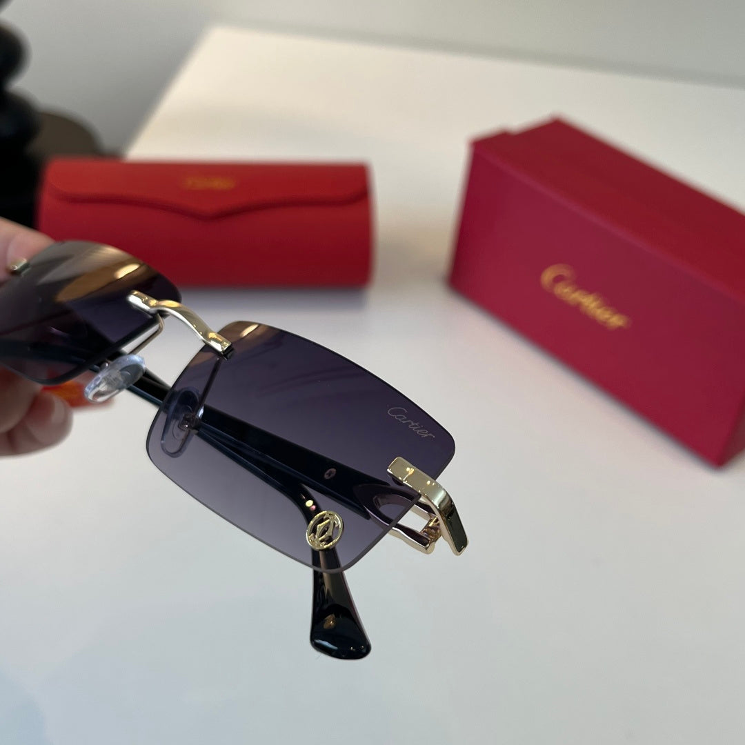 Cartier Lightweight Metal Rimless Silver Lens Sunglasses for Men & Wo - 415862 - detail image 7