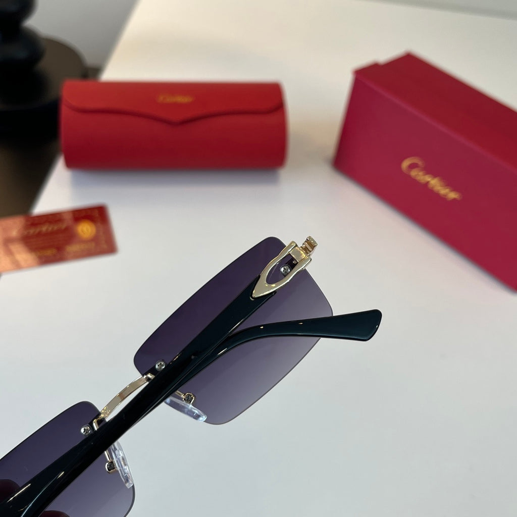 Cartier Lightweight Metal Rimless Silver Lens Sunglasses for Men & Wo - 415862 - detail image 8